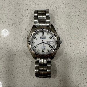 Guess Silver Watch with White Dial